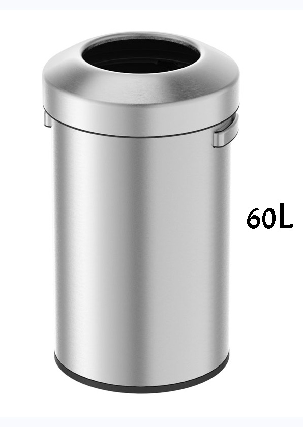 פח אשפה עגול נירוסטה פתוח – 60 ליטר